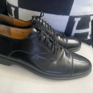 Salvatore Ferragamo Mens Black Leather Cap Toe Oxfords SZ 10B/Italy/Excellent